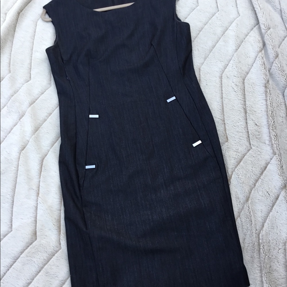Calvin Klein navy blue form fitting dress